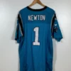 camiseta-NFL-vintage-nike-newton-phanters-azul-detras