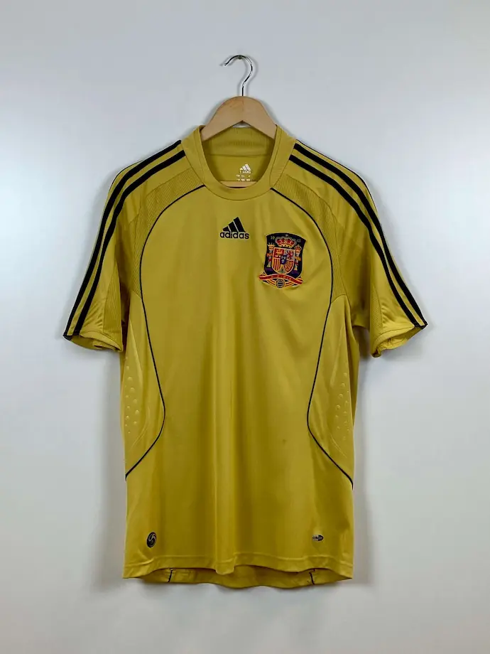 camiseta-vintage-futbol-españa--dorado-adidas-delante
